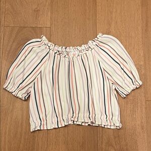 Wonder Nation Multicolor Striped Off-Shoulder Blouse